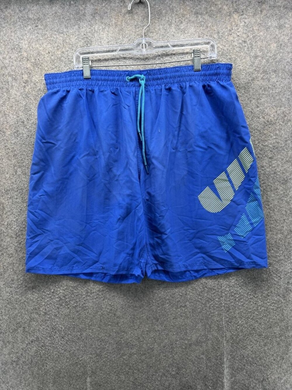 Nike Shorts Mens 2XL Blue Athletic Microfiber Running Striped Logo 9 Inseam